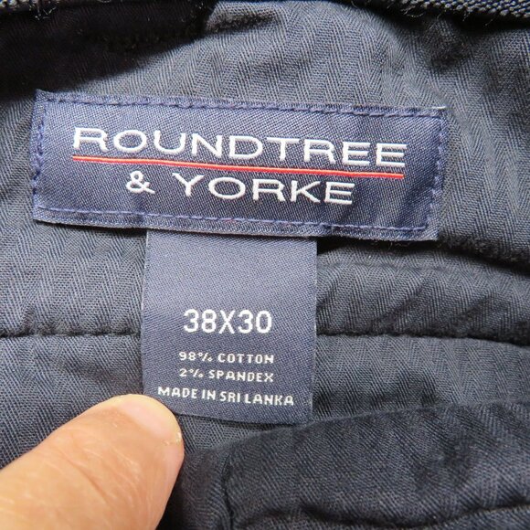 New Roundtree Yorke Pants Size 38 x 30 Black Luxury Corduroy Cuff Hems Pleated - Picture 7 of 12